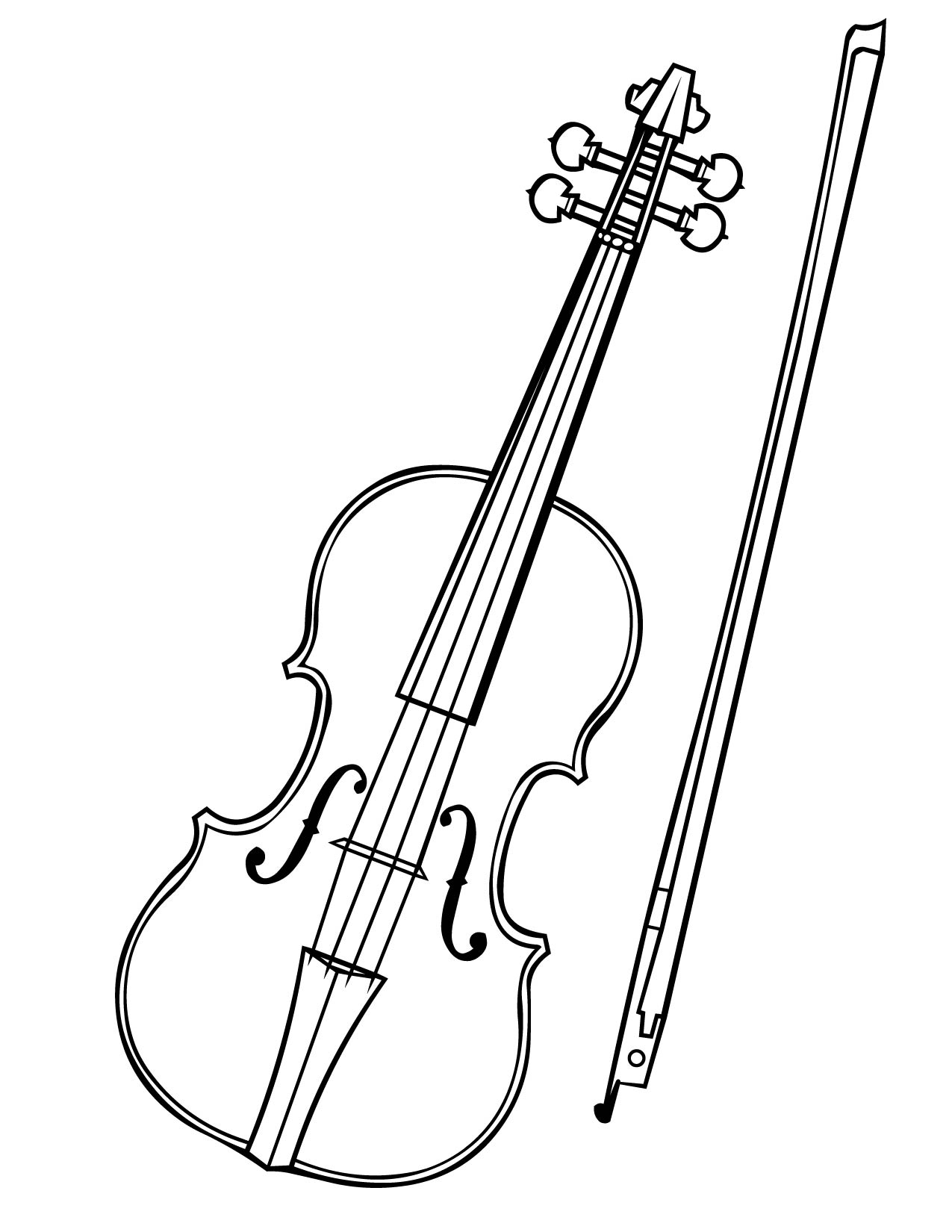 violin drawing Colouring Pages